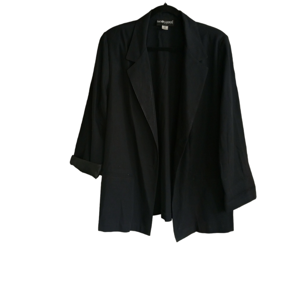 SAG HARBOR Black business Petite bleazer 16P